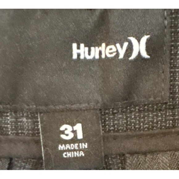 Hurley Mens Shorts Navy Plaid Size 31 Polyester & Rayon Blend Chino - Picture 3 of 7